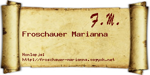 Froschauer Marianna névjegykártya